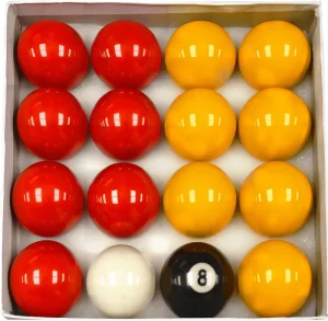 Basic 2″ Red and Yellow Pool Balls 16pcs Billiard Pool Full Balls Set