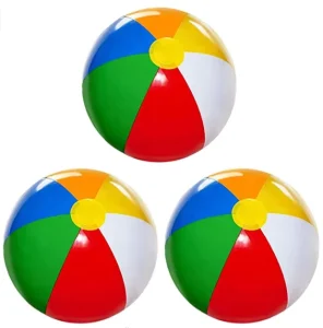 Beach Balls [3 Pack] 20″ Inflatable Beach Balls for Kids Beach Toys for Kids & Toddlers Pool Games Summer Outdoor Activity