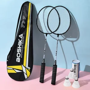 Beginner Badminton Racket Factory Double Racket Sponge Handle Multi color Alloy Material Racket Set