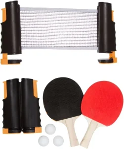 Bellwell Retractable Portable Table Tennis Net Pingpong Paddle Set