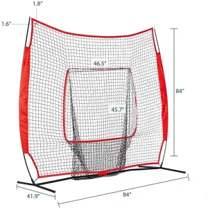 Big Red Baseball Softball 7×7 Practice Playing Net with Target