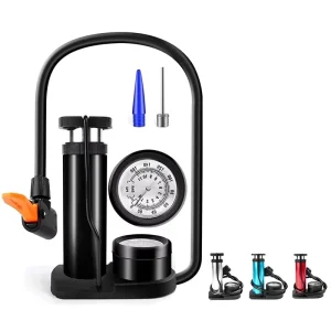 Bike Pump Ball Pumps With Pressure Gauge multifunctional Mini Bicycle Stand Foot Pump