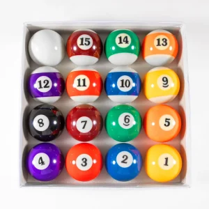 Billiard Balls Set 2-1/4″ Regulation Size Pool Table Balls for Replacement (16 Resin Balls)