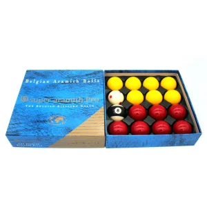 Billiard Pool Ball Set Resin Material 50.8mm Red and Yellow Pool Balls 16pcs box