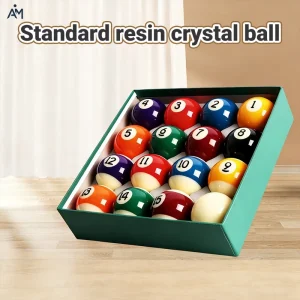 Black 8 Ball Resin Pool Balls 57.2mm Large Size 16 Color American Style Complete Set Box