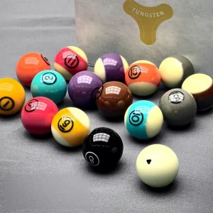 Black 8 Ball Resin Pool Balls A-Grade Quality Numbered Design Crystal Appearance Standard 57.2mm Box