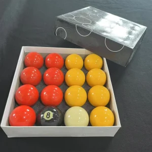Black Box Packing 16-Piece Pool Ball Set Red Yellow Resin Balls 50.8MM/57.2MM for Indoor Gym Games
