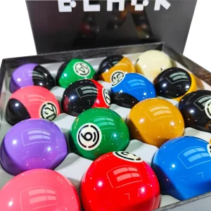 Black Gold Steel 16pc Set 57.2mm High Quality Resin Pool Cue & Billiards Balls Crystal Snooker Billiard Balls for Sale