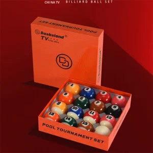 Black Resin Pool Billiard Balls 57.2mm American Table Set CN Box