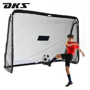 Black Stable Frame Soccer Net for Backyard Training Portable Soccer Goal with Iron Tubes Easy Assembly