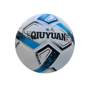 Blue Dot Pattern Thermal Bonded Lightweight Size 5 Soccer Ball Premium PU for Team Sports Match Training