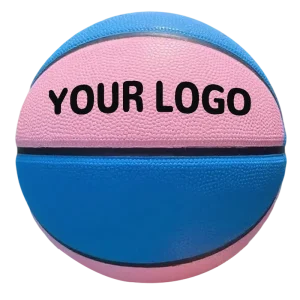 Blue Pink Color Rubber Basketball Size 5 Indoor Outdoor Training for Adults and Children Custom Logo