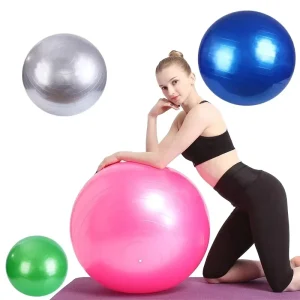 Blue Pink Gray PVC Eco-Friendly Soft Yoga Ball 65cm 800g with Customized Logo for Yoga Exercise