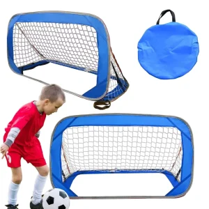 Blue Portable Folding Football Training Net with Carry Bag Indoor and Outdoor Use