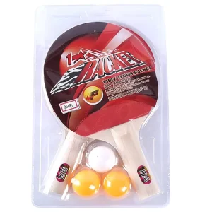 Both Sides Are Sponge Table Tennis Set with 2 Rackets and 3 Balls in a Square Blist Case