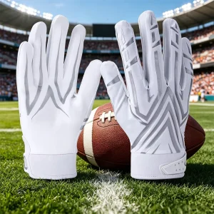 Breathable Durable Football Rugby Sports Gloves Customizable Elastic Wristband Non Slip High Grip for Outdoor Activity