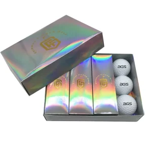 Bulk 2 3 4 5 Layer Golfball Custom Logo High Spin Golf Balls With Logo Pack in Gold Foil Gift Box