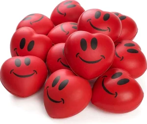 Bulk OEM Custom Logo Portable PU Foam Heart Stress Reliever With Soft Squishy Texture For Promotional Stress Ball