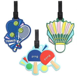 Bulk Sports Series Luggage Tags Bag Anti-loss Information Tags Tennis Badminton PVC Soft Rubber Tag