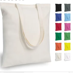 Canvas Tote Bags with Custom Printed Logo Plain Sublimation Blanks White Cotton Bag Reusable