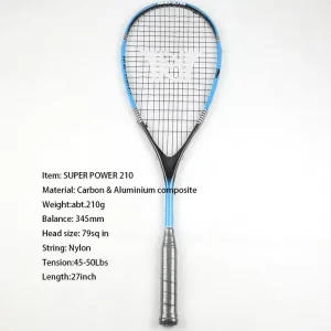 Carbon Aluminium Composite Squash Racket Customized 210g Squash Racket