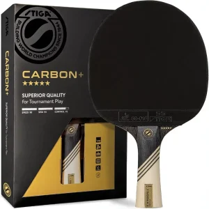 Carbon Ping Pong Paddle 7 ply Extra Light Carbon Fiber Blade 2mm Premium Sponge Concave Pro Handle Pimples in Tournament Play