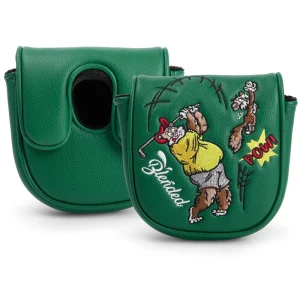 Cartoon Golf Headcover Bear Design Premium Green PU Leather Golf Club Protector Water Resistant Golf Club Covers