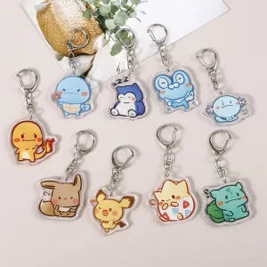 Cartoon Pokemon Two dimensional Acrylic Pikachu Keychain Pendant Bag Accessory