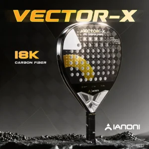 Caston Sports VECTOR-X Gold 18K Carbon Fiber High Density EVA Memory Foam Core Professional Padel Racket