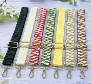 Casual Polyester Breathable Ultra lightweight Wide Thick Bag Strap Lightning Design Adjustable Shoulder Crossbody Accessory