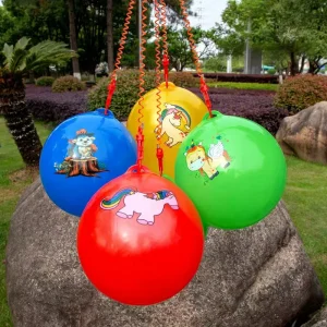 Chain Inflatable Ball Toy PVC Plastic Thickened Elastic Ball Portable Bounce Ball Inflatable Beach Ball for Outdoor Playing