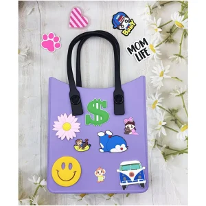 Charms 5 8cm Cross border Casual Cute Hole Bag Flower Bag Buckle PVC Soft Rubber Material Decoration DIY Hole Bag