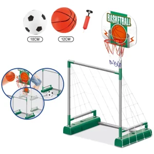 Children’s Indoor Sport Interactive Football Basketball Hoop Set Mobile Goal Stand Plastic Toys Ages 2-13 Model