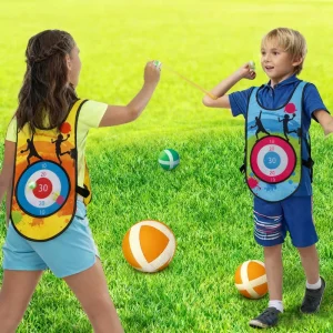 Children’s Outdoor Sports Interactive Toy Sticky Vest Jersey & Dodge Ball Game for Parent Child Play