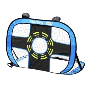 Children’s Soccer Goal Folding Pop Up Indoor Outdoor Game Training Movable Portable Park Football 120x80cm Black Blue Yellow