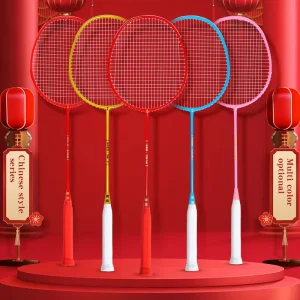Chinese Style Badminton Racket Shuttlecock Racket for Games, Playing, Training, School, Gift, Art Exhibition, Collection