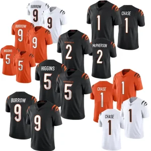 Cincinnati Bengals Ja’Marr Chase 5 Chase Jersey Men’s 9 Joe Burrow Spring Rugby Jersey Embroidery American Football Jersey