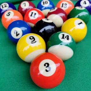 Classic 16-2″ Resin Pool Table Balls Regulation Size 2-1/4″ Billiards Balls Set for Sports & Entertainment