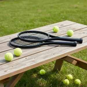 Classic Carbon Fiber Tennis Racket Vintage Design Nylon Net Lightweight for Collection and Display