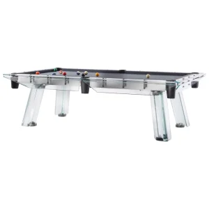 Classic Designed Unique Luxury Glass Billiard Table Professional Slate Bed Crystal Glass Pool Table 8ft