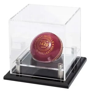 Clear Acrylic Cricket Ball Display Case Small Sports Ball Display Holder for Cricket Balls