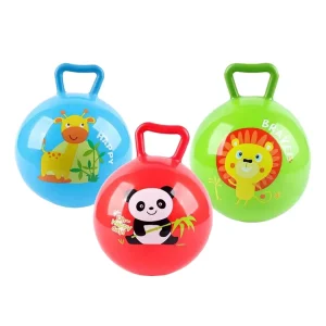 Colorful 20cm Kids Age 3 6 Toy PVC Jumping Hopper Ball with Handle