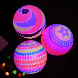 Colorful Design LED Glitter Inflatable PVC Bounce Soccer Ball Kids Luminous Toy Ball for Light
