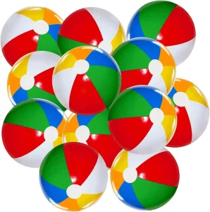Colorful Inflatable Beach Ball Six Color Rainbow Water Play Ball for Kids