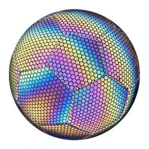 Colorful Luminous Soccer Ball Size 5 Glowing In The Dark PVC Leather