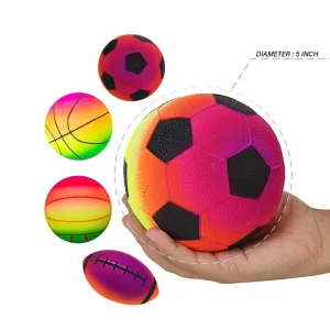 Colorful PVC Playground High Bounce Rainbow Ball Inflatable Sports Toy Balls for Kids