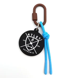 Colorful Trendy Bag Charm with Custom Design Rubber Pendant Braided Strap Keychain Lanyard