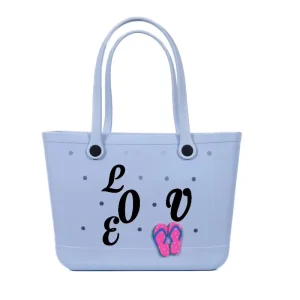 Colorful and Durable Letter Charms Accessories for Large EVA Beach Tote Waterproof Washable Women Handbag and Purses Accessories