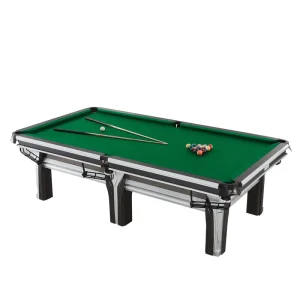 Commercial 9ft Chinese Snooker Italian Genuine Leather Pocket Oak Rail Billiard Table