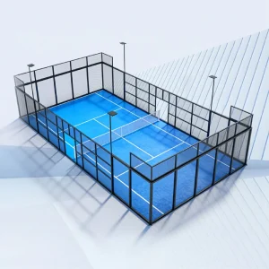 Commercial Outdoor Heavy Duty Anti Professional Paddle Tennis Court Net System Equipment with Glass